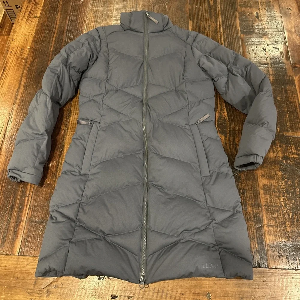 LL‎ Bean Jacket Womens Downtek Puffer Down Parka Water Repellent Blue XS
